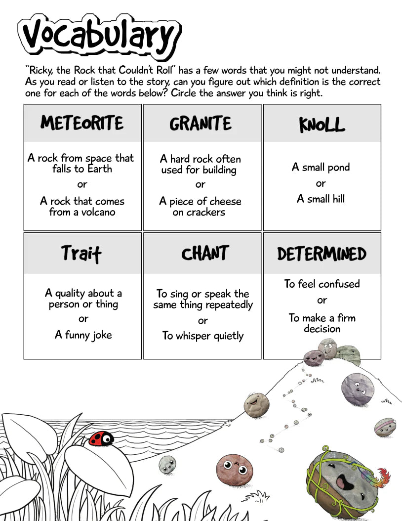 Ricky, the Rock that Couldn't Roll Lesson Plan