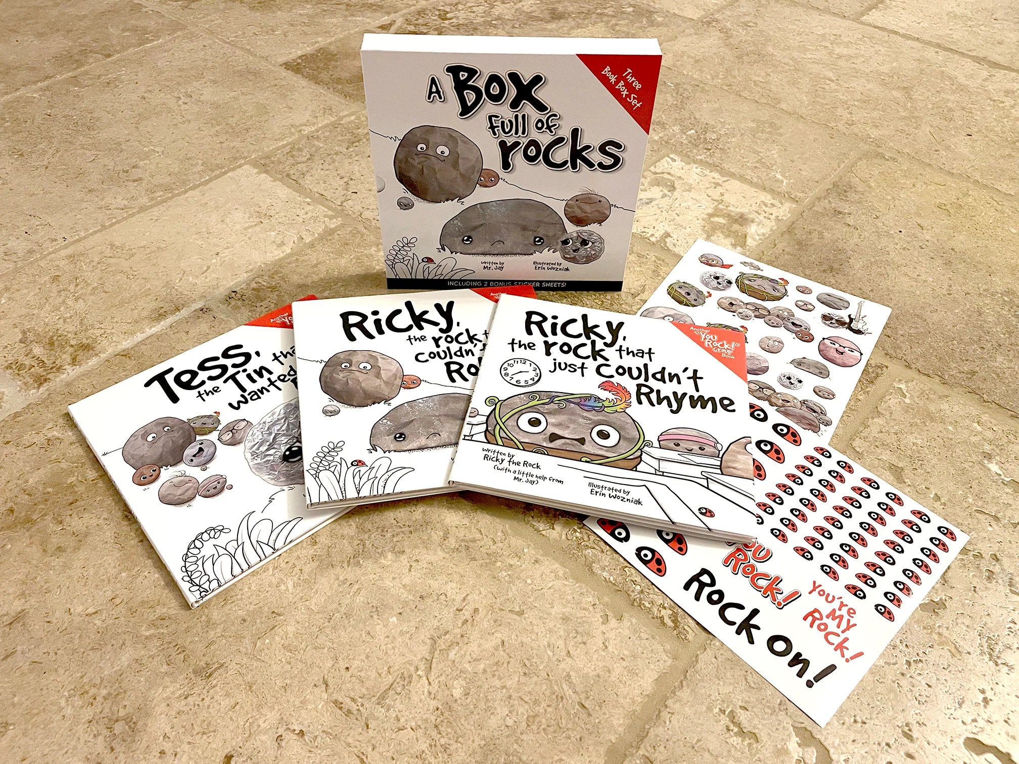 A Box Full of Rocks: 3 Book Box Set + 2 Sheets of Stickers!